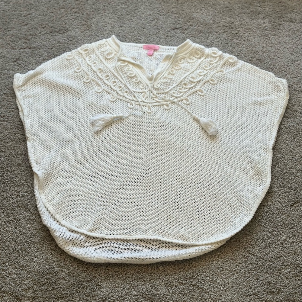 Lily Pulitzer White oversized sweater
